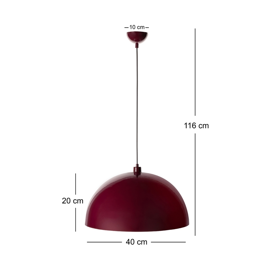 Brilagi - Lustră LED suspendată pe cablu METALO 1xE27/40W/230V diam. 40 cm burgund/aramă