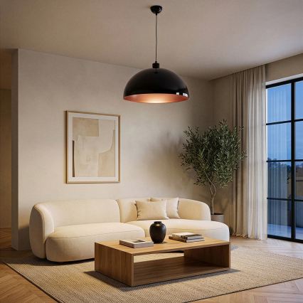 Brilagi - Lustră LED suspendată pe cablu METALO 1xE27/40W/230V Ø 40 cm negru/cupru
