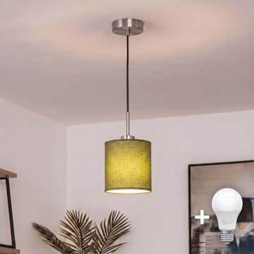 Brilagi - Lustră LED suspendată pe cablu NUBILA 1xE27/60W/230V Ø 14 cm negru/verde
