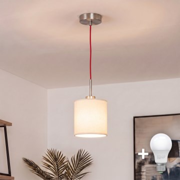 Brilagi - Lustră LED suspendată pe cablu NUBILA 1xE27/60W/230V Ø 14 cm roșu/crem