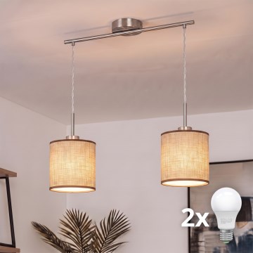 Brilagi - Lustra LED suspendată pe cablu NUBILA 2xE27/60W/230V, maro
