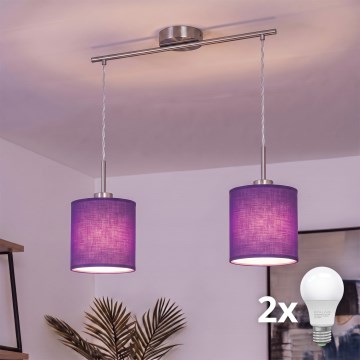 Brilagi - Lustră LED suspendată pe cablu NUBILA 2xE27/60W/230V mov