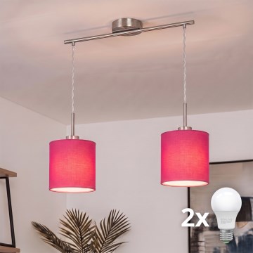 Brilagi - Lustră LED suspendată pe cablu NUBILA 2xE27/60W/230V roz
