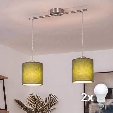 Brilagi - Lustră LED suspendată pe cablu NUBILA 2xE27/60W/230V verde