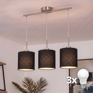 Brilagi - Lustra LED suspendată pe cablu NUBILA 3xE27/60W/230V neagră