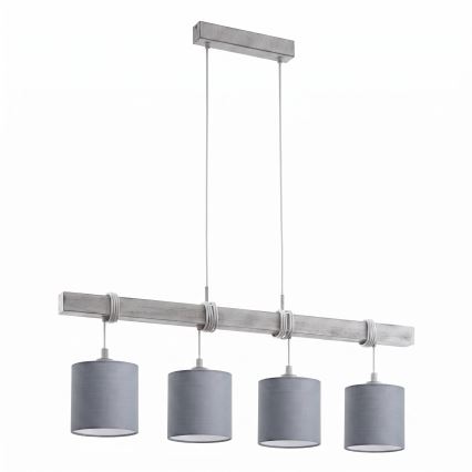 BRILAGI - Lustră LED suspendată pe cablu NUBILA 4xE27/60W/230V, gri deschis