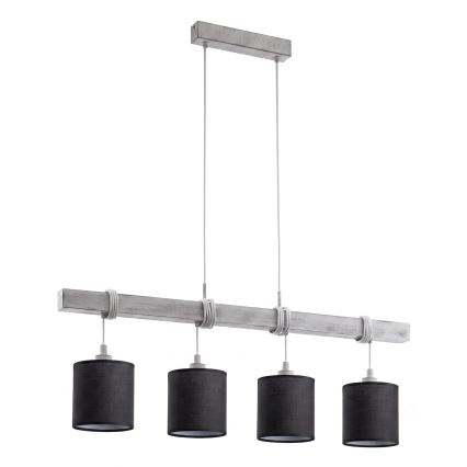 Brilagi - Lustră LED suspendată pe cablu NUBILA 4xE27/60W/230V gri/negru