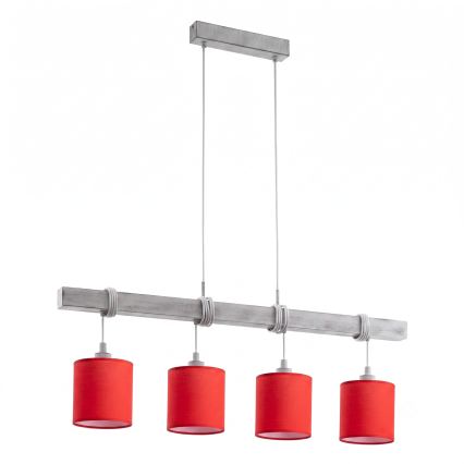 Brilagi - lustra LED suspendată pe cablu NUBILA 4xE27/60W/230V gri/roșu