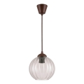 Brilagi - Lustră LED suspendată pe cablu RETRO GLASS, 1x E27/60W/230V, Ø 18 cm, maro/transparent