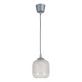 Brilagi - Lustră LED suspendată pe cablu RETRO GLASS 1xE27/60W/230V diam. 14 cm argintiu/alb