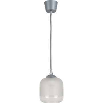 Brilagi - Lustră LED suspendată pe cablu RETRO GLASS 1xE27/60W/230V diam. 14 cm argintiu/alb