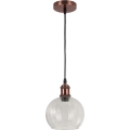 Brilagi - Lustră LED suspendată pe cablu RETRO GLASS 1xE27/60W/230V diam. 25 cm alb/transparent