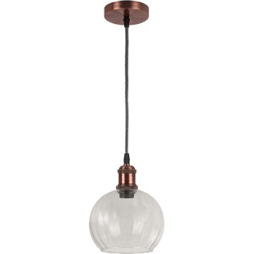 Brilagi - Lustră LED suspendată pe cablu RETRO GLASS 1xE27/60W/230V diam. 25 cm alb/transparent