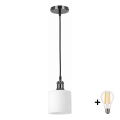 BRILAGI - Lustră LED suspendată pe cablu RETRO GLASS 1xE27/60W/230V Ø 10 cm negru/alb