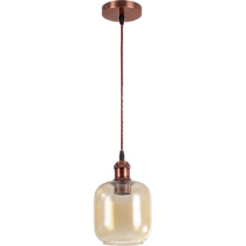 Brilagi - Lustră LED suspendată pe cablu RETRO GLASS 1xE27/60W/230V Ø 14 cm alb/maro fumuriu