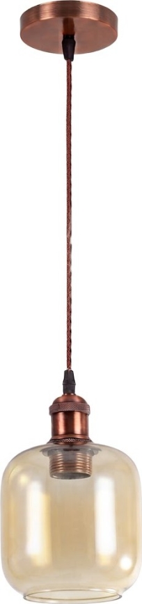 Brilagi - Lustră LED suspendată pe cablu RETRO GLASS 1xE27/60W/230V Ø 14 cm alb/maro fumuriu
