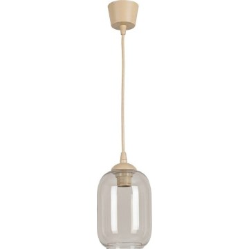 Brilagi - Lustră LED suspendată pe cablu RETRO GLASS 1xE27/60W/230V Ø 14 cm bej/gri fumuriu