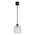 Brilagi - Lustră LED suspendată pe cablu RETRO GLASS 1xE27/60W/230V Ø 14 cm negru/alb