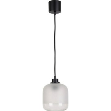 Brilagi - Lustră LED suspendată pe cablu RETRO GLASS 1xE27/60W/230V Ø 14 cm negru/alb