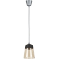 Brilagi - Lustră LED suspendată pe cablu RETRO GLASS 1xE27/60W/230V Ø 15,5 cm argintiu/bej fumuriu/negru