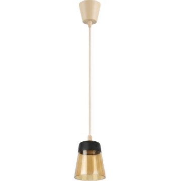 Brilagi - lustra LED suspendată pe cablu RETRO GLASS 1xE27/60W/230V Ø 15,5 cm bej/fumuriu bej/negru