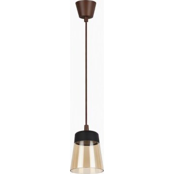 Brilagi - Lustră LED suspendată pe cablu RETRO GLASS 1xE27/60W/230V Ø 15,5 cm maro/bej fumuriu/negru