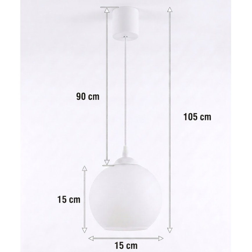 Brilagi - Lustră LED suspendată pe cablu RETRO GLASS 1xE27/60W/230V Ø 15 cm albă