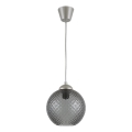 Brilagi - Lustră LED suspendată pe cablu RETRO GLASS 1xE27/60W/230V Ø 18 cm argintiu/gri fumuriu