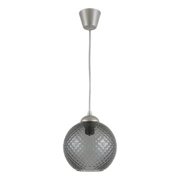 Brilagi - Lustră LED suspendată pe cablu RETRO GLASS 1xE27/60W/230V Ø 18 cm argintiu/gri fumuriu