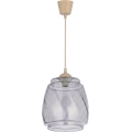 Brilagi - Lustră LED suspendată pe cablu RETRO GLASS 1xE27/60W/230V Ø 26 cm bej/gri fumuriu