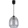 Brilagi - Lustră LED suspendată pe cablu RETRO GLASS 1xE27/60W/230V Ø 26 cm negru/gri fumuriu