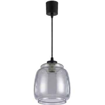 Brilagi - Lustră LED suspendată pe cablu RETRO GLASS 1xE27/60W/230V Ø 26 cm negru/gri fumuriu
