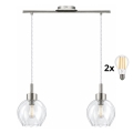BRILAGI - Lustră LED suspendată pe cablu RETRO GLASS 2xE27/60W/230V crom mat/transparent