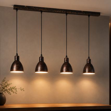 BRILAGI - Lustra LED suspendată pe cablu RIDDY 4xE27/60W/230V cupru cu patină
