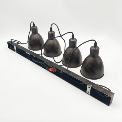 BRILAGI - Lustra LED suspendată pe cablu RIDDY 4xE27/60W/230V cupru cu patină