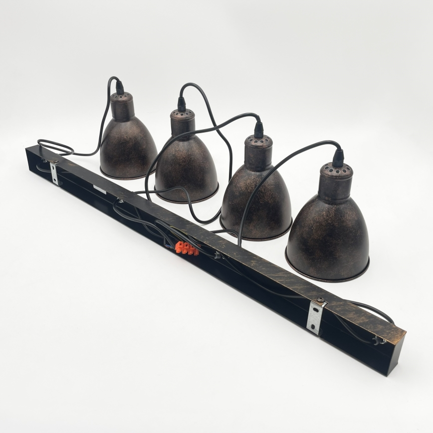 BRILAGI - Lustra LED suspendată pe cablu RIDDY 4xE27/60W/230V cupru cu patină