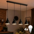Brilagi - Lustră LED suspendată pe cablu RIDDY 4xE27/60W/230V neagră