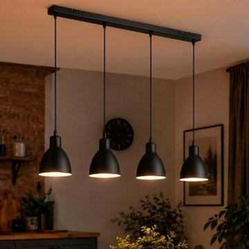 Brilagi - Lustra LED suspendată pe cablu RIDDY 4xE27/60W/230V negru