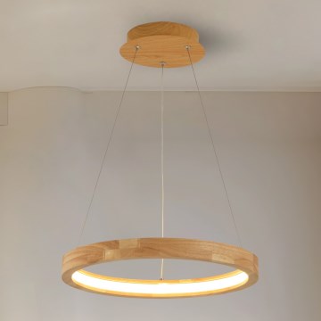 Brilagi - Lustră LED suspendată pe cablu UMEA WOOD, 30W, 230V, Ø 40 cm, lemn