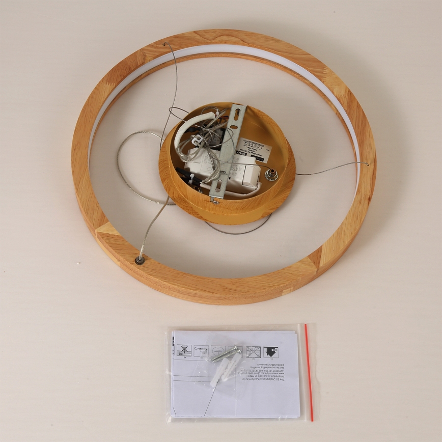 Brilagi - Lustră LED suspendată pe cablu UMEA WOOD, 30W, 230V, Ø 40 cm, lemn