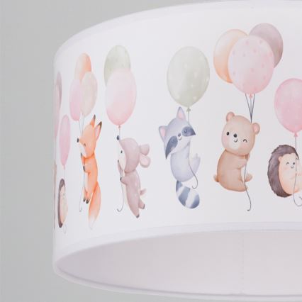 Brilagi - Lustră LED suspendată pentru copii BOBO 1xE27/10W/230V Ø 35 cm, alb/cu animale