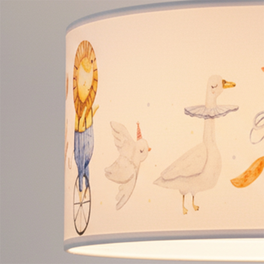 Brilagi - Lustră LED suspendată pentru copii BOBO 1xE27/60W/230V pr. 35 cm alb/cu animale