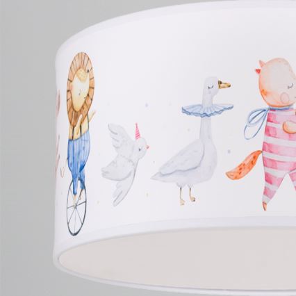 Brilagi - Lustră LED suspendată pentru copii BOBO 1xE27/60W/230V pr. 35 cm alb/cu animale