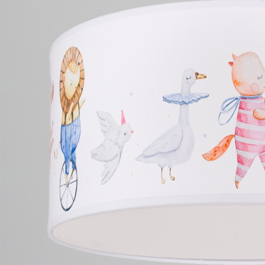 Brilagi - Lustră LED suspendată pentru copii BOBO 1xE27/60W/230V pr. 35 cm alb/cu animale