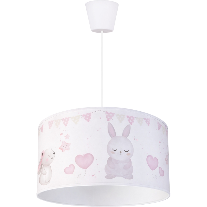 Brilagi - Lustră LED suspendată pentru copii BOBO 1xE27/60W/230V Ø 35 cm alb/cu animale