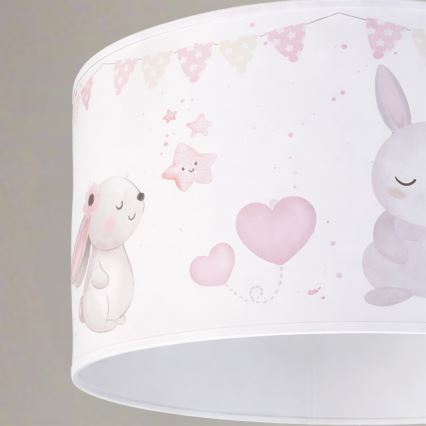 Brilagi - Lustră LED suspendată pentru copii BOBO 1xE27/60W/230V Ø 35 cm alb/cu animale