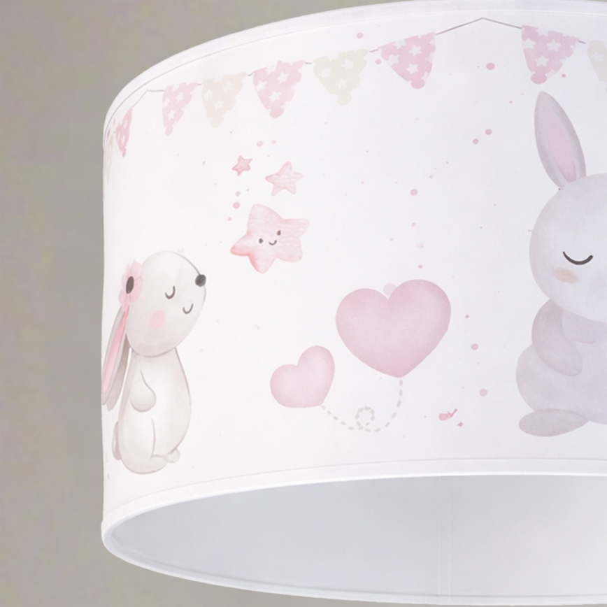 Brilagi - Lustră LED suspendată pentru copii BOBO 1xE27/60W/230V Ø 35 cm alb/cu animale
