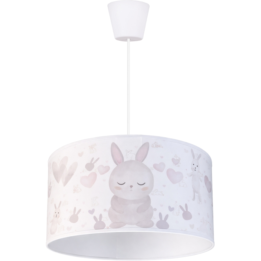 Brilagi - Lustră LED suspendată pentru copii BOBO, 1xE27/60W/230V, Ø 35 cm, alb/iepurași