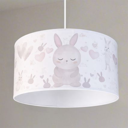 Brilagi - Lustră LED suspendată pentru copii BOBO, 1xE27/60W/230V, Ø 35 cm, alb/iepurași