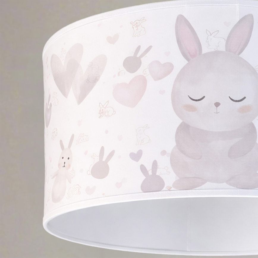Brilagi - Lustră LED suspendată pentru copii BOBO, 1xE27/60W/230V, Ø 35 cm, alb/iepurași